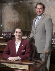 Lindsay Lancaster, serving in the Washington State Legislature with Senator Kevin Ranker