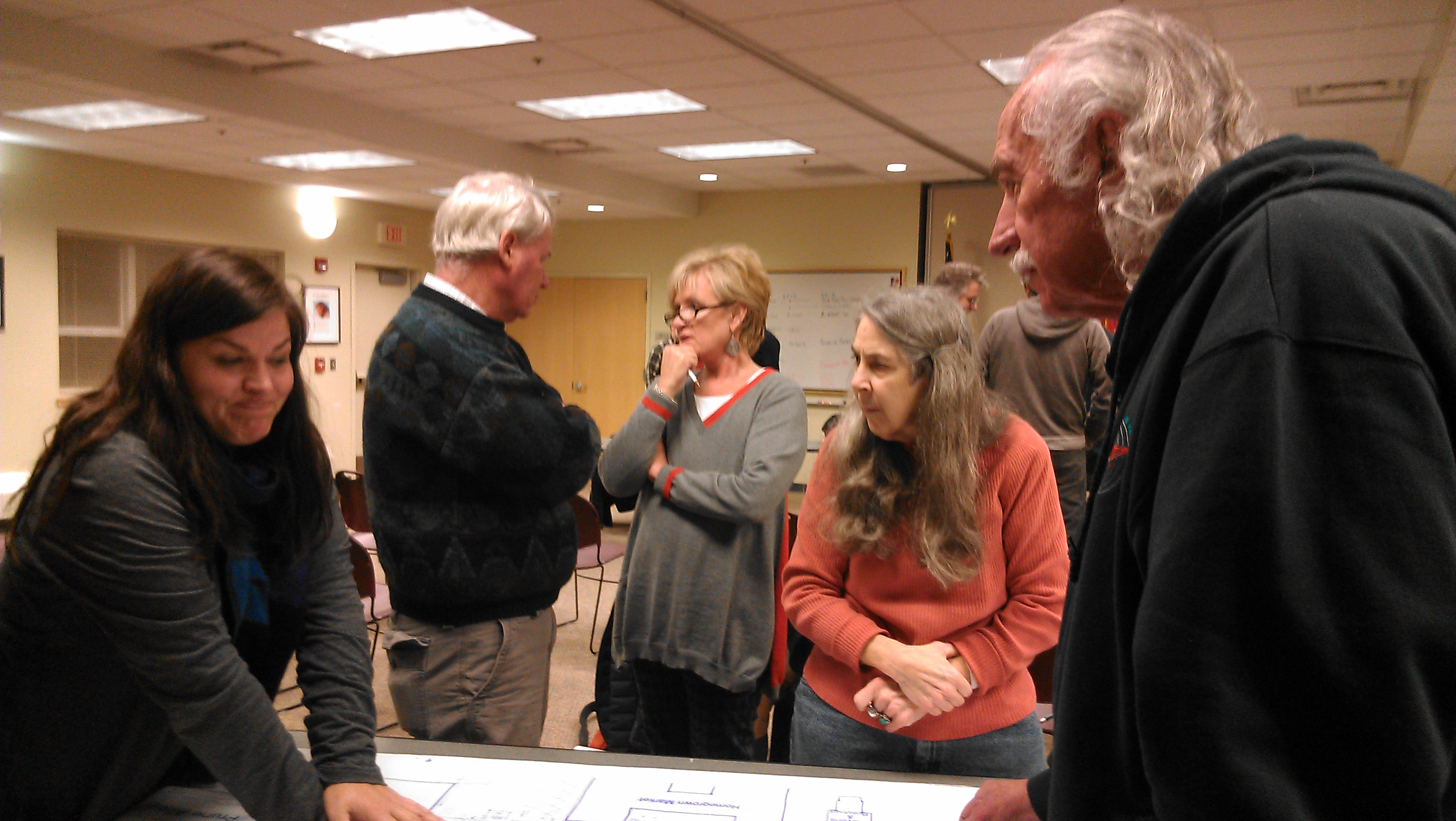 At the January EPRC Open House: from left, Danna Kinsey, Clyde Duke, Teri Williams, Marlia Starwater adn Fred Klein