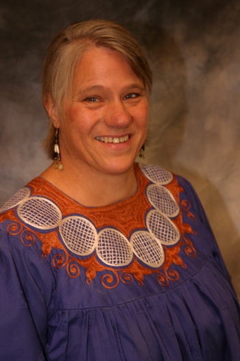 Mary Ann Slabaugh, in Kenyan dress. Photo by Ron Klaus