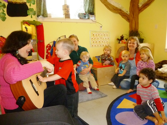 The toddlers at Kaleidoscope benefit from their introduction to music by Sharon Abreu