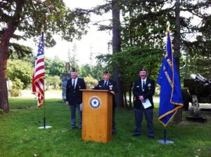 Officers of the American Legion observe Flag Day, 2012