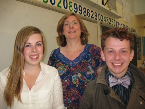  Photographed here are (from left to right): Jessica Gudgell, representative of the Class of 2013 who presented the award; Kari Schuh, Steering Committee member of IRHI; and Nile Reed, IRHI Teen Representative for two years, who is also a member of the Class of 2013.