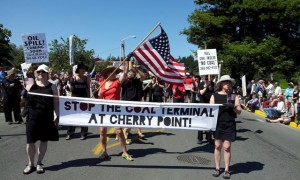 Friday Harbor residents turned out in force to march against Coal.