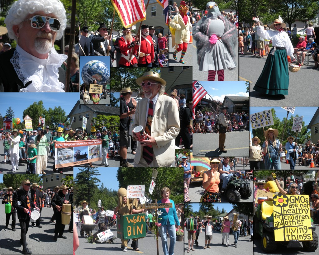 Center: Parade Grand Marshall George Post. Photos: Cara Russell