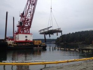 Creosote removal project underway in Barlow Bay off Lopez.