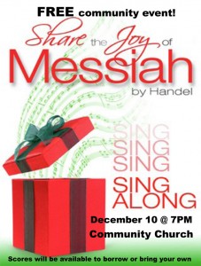 Handel's Messiah sing-along to be done "Karaoke style."