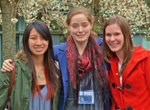 UW students Jennifer Wong (left), Sylvia Stellmacher and Casey Guilland.