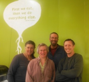 Marta Nielsen, Lisa Byers, Ken Katz and Learner Limbach at the soon-to-open Orcas Food Co-op