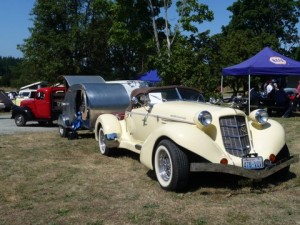 Our Auburn, tear drop and the Chevy truck in background