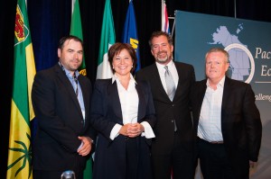 From left to right is David Ramsay, Premier Christy Clark of BC, Kevin Ranker, and Richard Dunn of Encana. (CREDIT: PNWER)