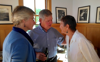 Lisa Byers, Rollie Rueb and Jan Koltun share stories of Orcas Island at the Aug. 30 "130 Years and Counting" Auction