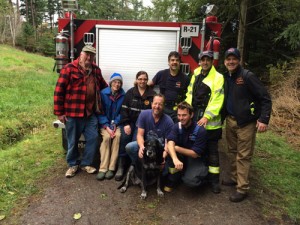 Molly and her rescuers.