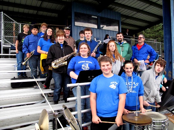 Going Strong! School pep band with leader Darren Dix