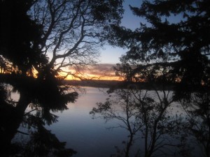 Shaw Island smoke as seen from Orcas at 7:30 a.m. Photo: Nancy Weatherspoon