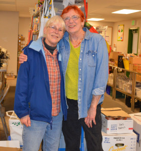 Jeannie Doty, Food Bank Facility Manager; and Maggie Kaplan, Volunteer  Extraordinaire