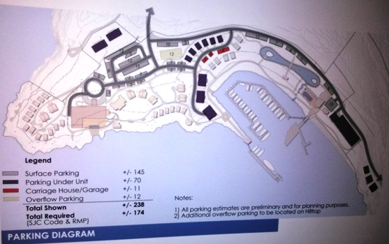 The parking plan for Rosario Resort and Spa