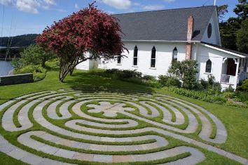 Emmanuel Parish Labyrinth and Church, photo courtesy of Cheryl Danskin