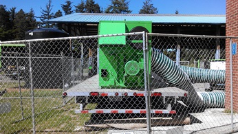 What's making all the racket? It's the Serve-pro dehumidifier making sure the moisture from the Mother's Day flood is removed from the "North addition" to the elementary school