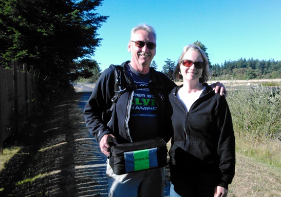 Paul and Cathy Vierthaler with the Paxsis patented swing pack device