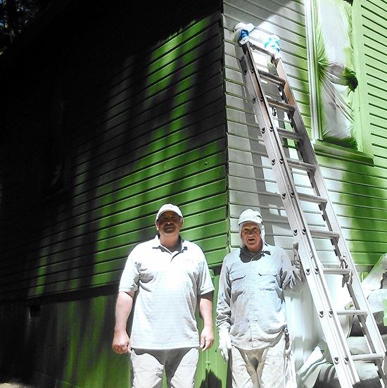 Mike Wiley, right, and Phil Schultz  at the Crow Valley School 