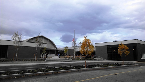 This is the reality, not an architect's rendering -- the Orcas Schools campus. An Orcas Issues photo.