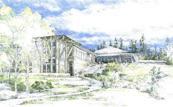 Concept drawing for expansion of the Orcas Public Library