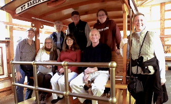 The Concert Project Botard (and some advisors) on the train that runs on the Mount Baker Farm on Orcas Island.