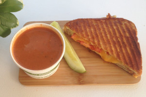 What goes better together than delicious tomato soup and a gooey grilled cheese sandwich on a chilly Autumn day!