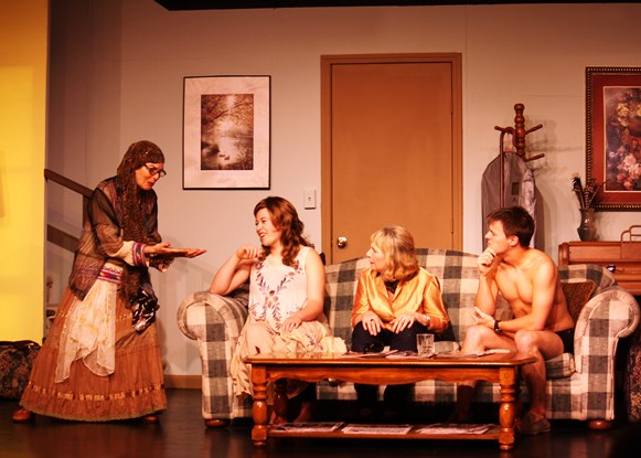 Cassamdra (Lesley Liddle) warns Nina (Adia Dolan), Masha (Luann Pamatian), and Spike (Chris Dalla Santa)