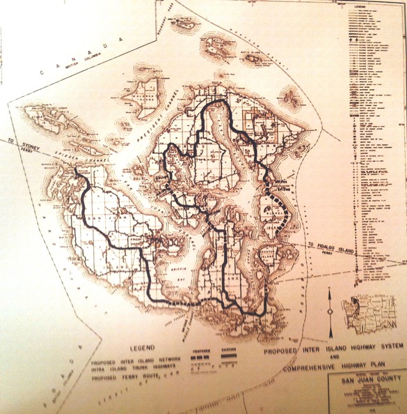 Map from County Public Works depicting inter-island bridge system through the San Juans. Thanks to Brian Vincent