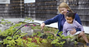 Leah with daughter, Maple, caring for the Marshalls.