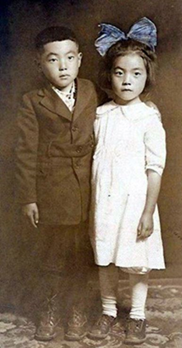 Kendo Yasuda and his sister, Haru, as young children in Roche Harbor. Yasuda family collection