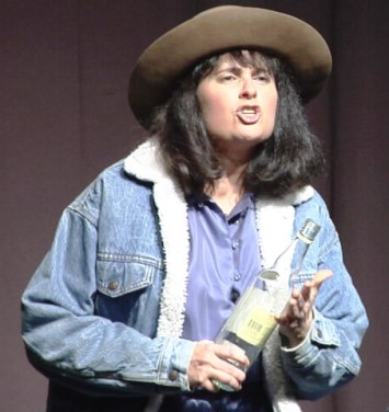 Sharon Abreu as a Colorado cowgirl in "The Climate Monologues". See her repeat performance next Thursday evening, Sept. 15 at Random Howse.