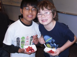 Gabe and Ethan have thirds of Chef Zach's beets