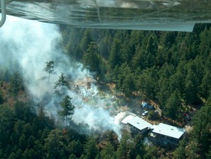 Fire at Diamond Hill property on Friday, Sept. 4. Photo courtesy of Ken Speck