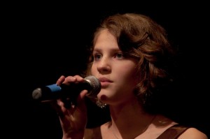 Marissa Veldman sings a bluesy ballad, "Only Hope" in the "free choice" round of Orcas Idol.