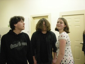 Conrad Wrobel, Stephen Baker and Kelsey Whitaker shake their stage-fright jitters before Orcas Idol 2009 auditions. This year, the Idol Competition will be Feb. 6 and music selection start this Wednesday from 3 to 5 p.m. at the FunHouse.