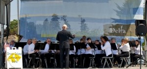 The Orcas Community Band at their international performance in Canada last summer. The ban'ds free holiday concert will begin at 7:30 p.m. at the Orcas Center this Saturday.