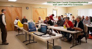 Orcas Islanders learn about composting at a workshop sponsored by County Solid Waste Division and WSU Extension.