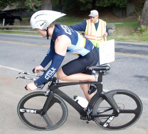 Tom Roseberry local boy with fastest bike secton time.