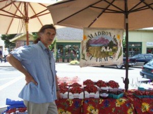 Gary Franco of Madrona Farms at his produce stand in Eastsound.