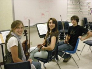 Lizz Hanks' students Jules Mann, Adrein Erickson and Mackey will go to Musician's Honor Camp this Wednesday