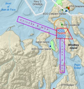 Map shows area of proposed Navy operations expansion