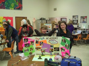 students enjoy Quark Academy's astronomy display at the PTSA Math/Science Night March 4 at the Orcas Island School