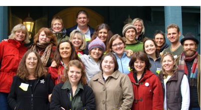 Members of the San Juan Leadership class of 2009 gather at Heartwood House in Eastsound last January.